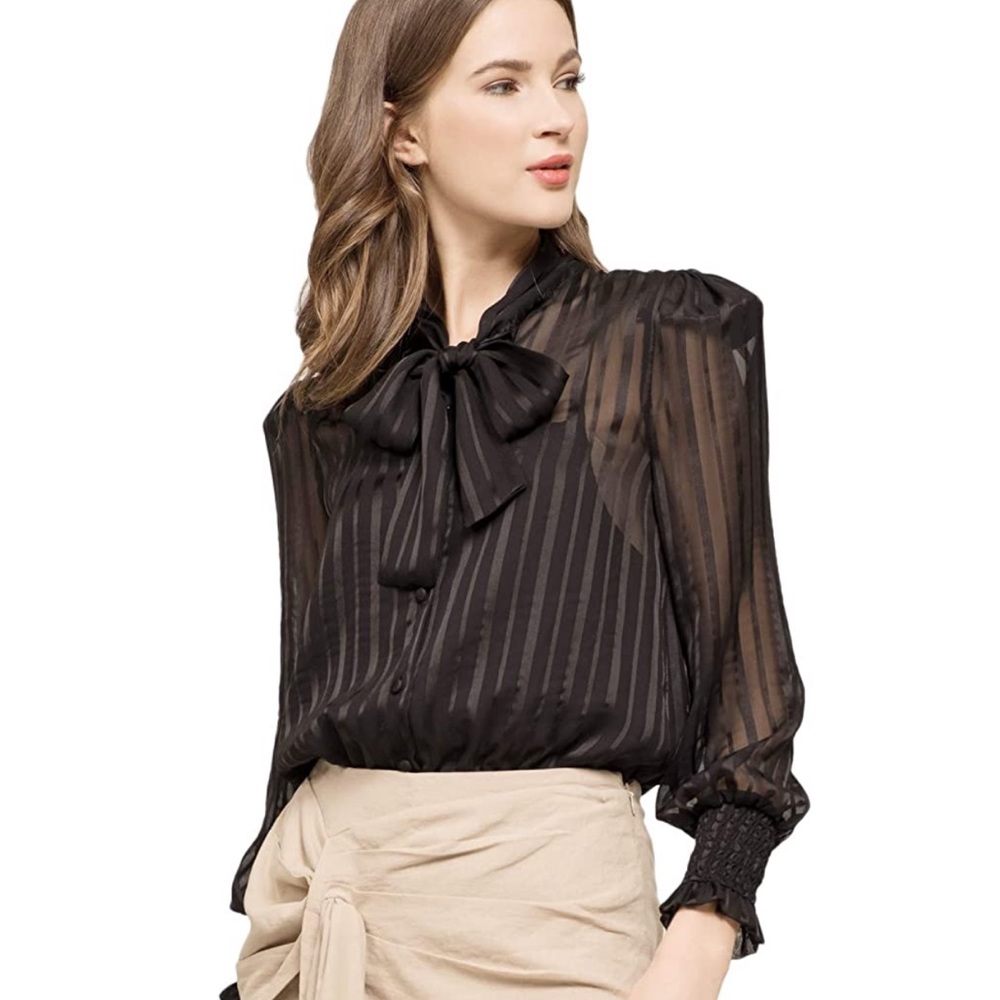 Moon River Sheer Blouse Body Suit
